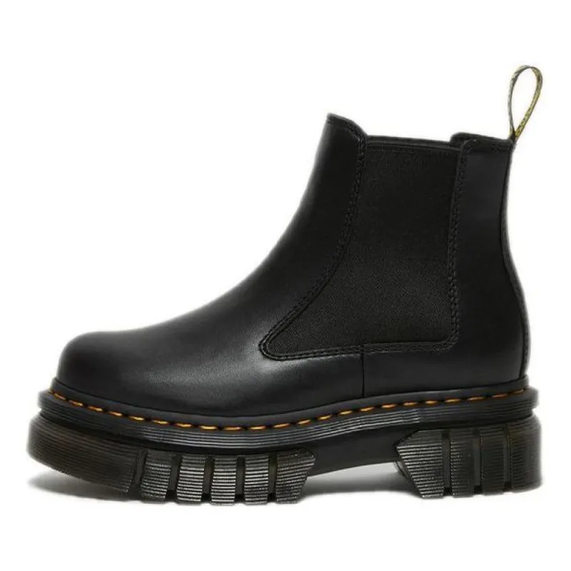 (WMNS) Dr. Martens Audrick Nappa Leather Platform Chelsea Boots 'Black' 27148001 sold by KicksCrew