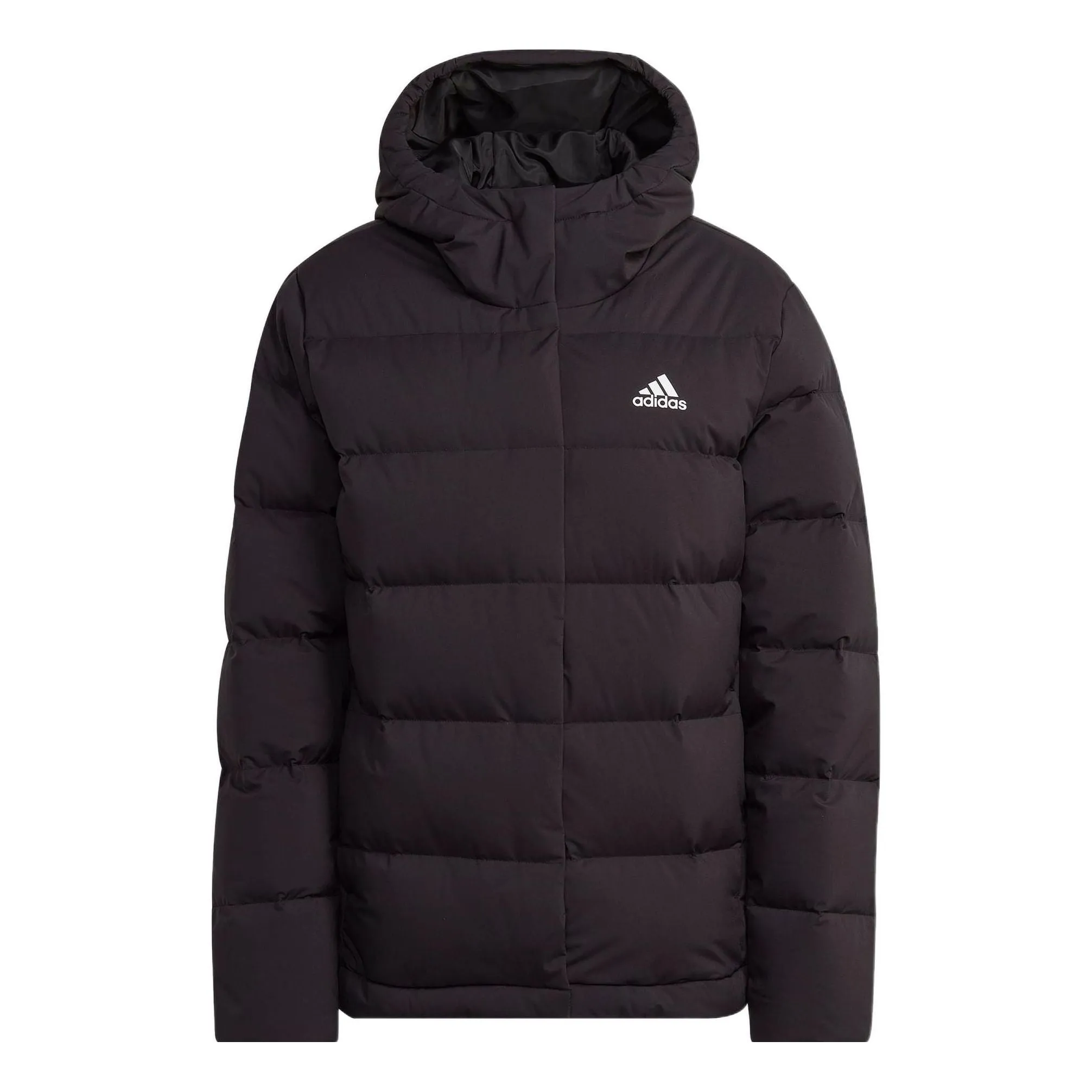 (WMNS) adidas Helionic Hooded Down Jacket 'Black' HG8747 sold by KicksCrew
