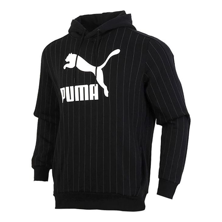 Puma Pinstripe Aop Pullover Hoodie 'Black' 530179-01 sold by KicksCrew