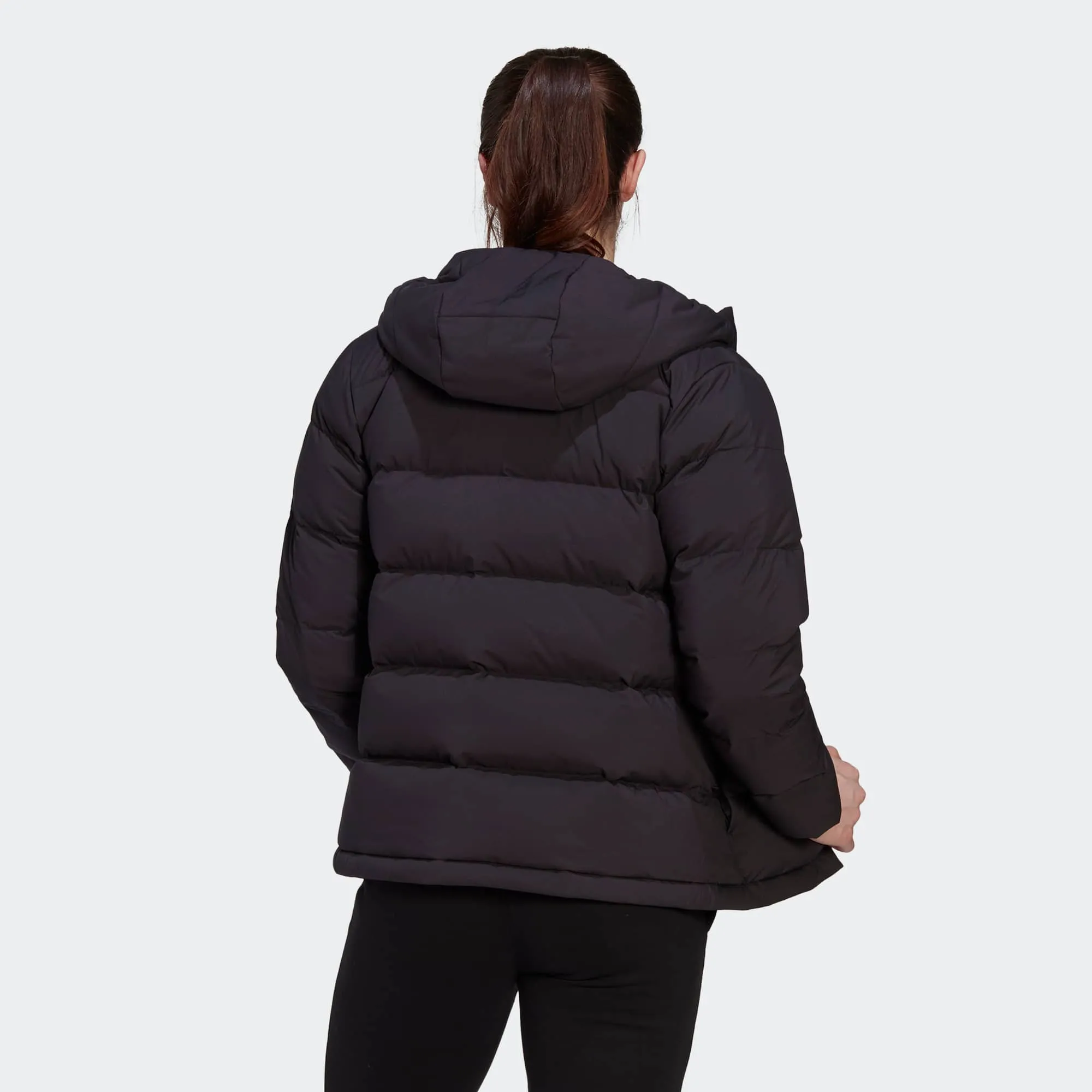 (WMNS) adidas Helionic Hooded Down Jacket 'Black' HG8747 sold by KicksCrew product image thumbnail 3