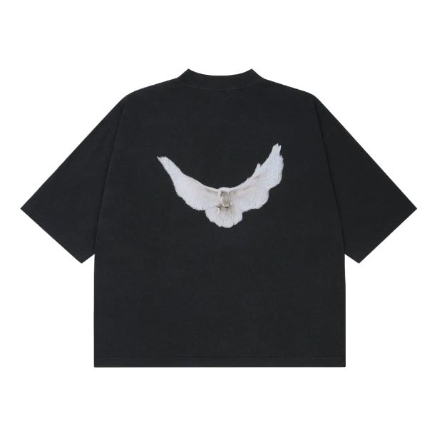 Yeezy Gap Engineered by Balenciaga SS22 Dove 3/4 Sleeve Washed T-Shirt 'Black' 472973-00 sold by KicksCrew product image thumbnail 2
