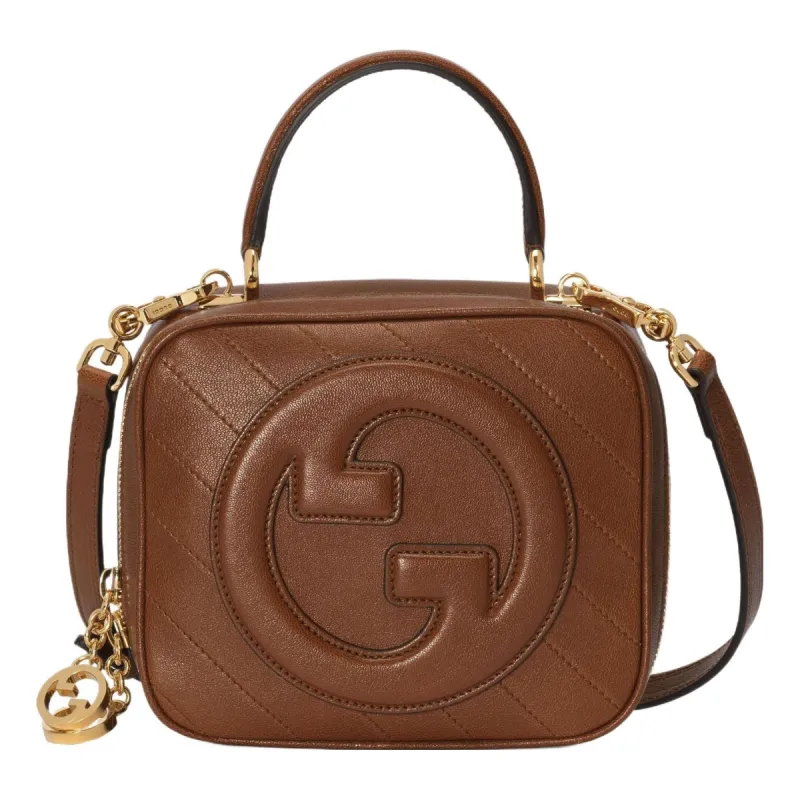 (WMNS) Gucci Blondie Top Handle Bag 'Brown' 744434-1IV0G-2535 sold by KicksCrew