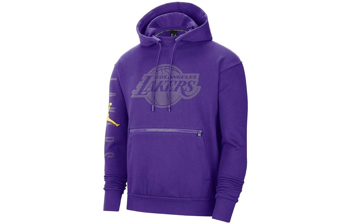 Air Jordan NBA Los Angeles Lakers Fleece Hoodie 'Purple' DB1527-504 sold by KicksCrew product image thumbnail 2
