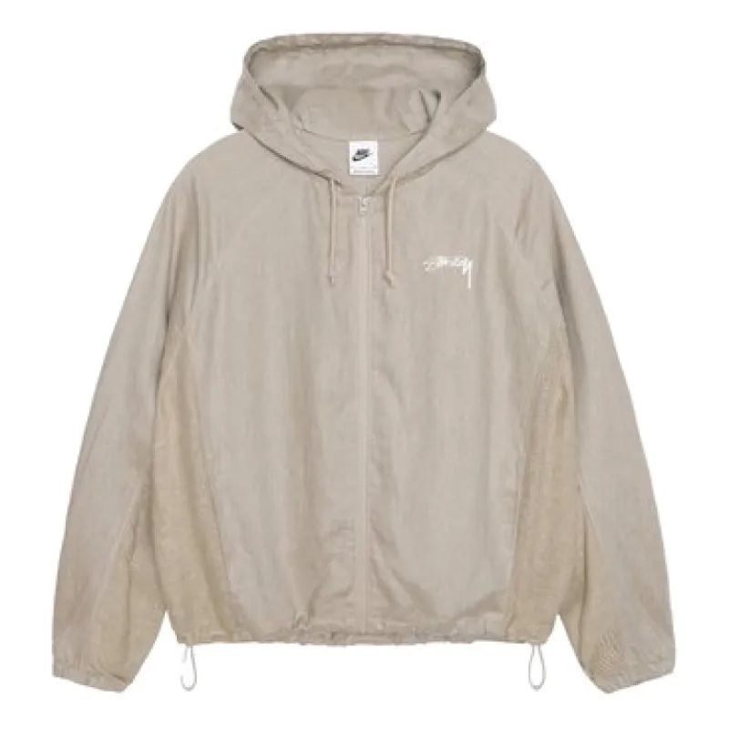 Nike x Stussy Linen Jacket Hoodie 'Beige White' FZ5751-263 made by Nike