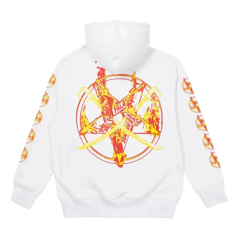Palace Flamed Hoodie 'White' P21HD015 sold by KicksCrew
