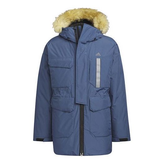 adidas Furry Down Parka 'Blue' IS0367 sold by KicksCrew
