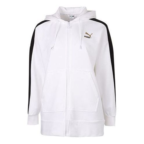 (WMNS) Puma Full-Zip Sleeve Striped Jacket 'White Black' 531278-02 sold by KicksCrew