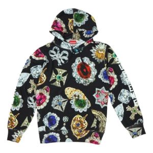 Supreme Jewels Hooded Sweatshirt 'Black' SUP-FW18-485 sold by KicksCrew