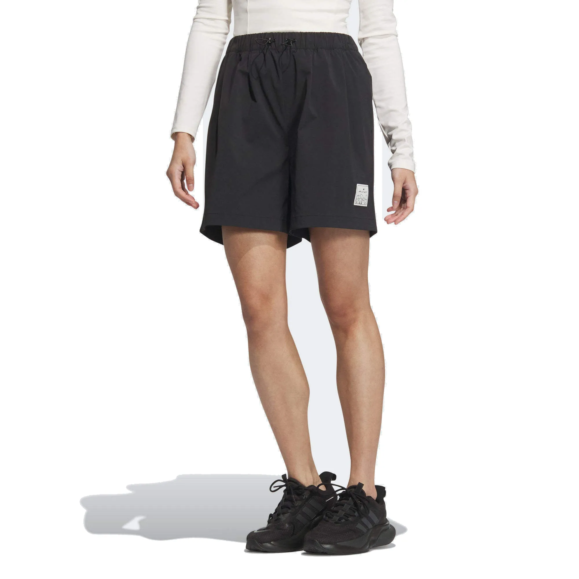 (WMNS) adidas Graphic Woven Shorts 'Black' JN6665 sold by KicksCrew product image thumbnail 2