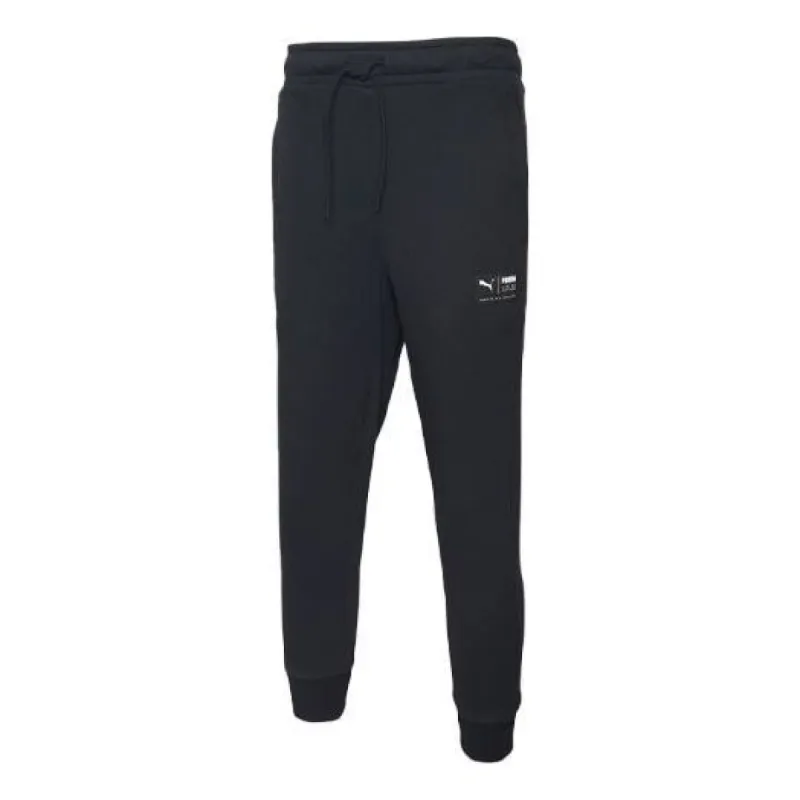 Puma Downtown Logo Pants 'Black' 577605-01 sold by KicksCrew