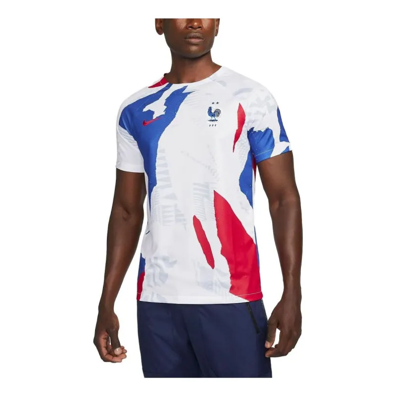 Nike France 2022 Pre Match Training Jersey 'White Red Blue' DM9548-100 sold by KicksCrew