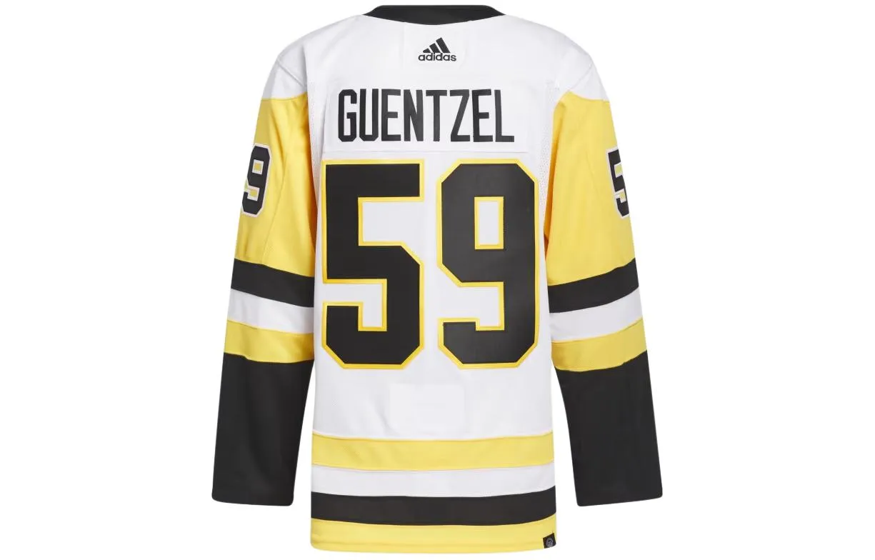 adidas Penguins Guentzel Away Authentic Hockey Jersey 'White Yellow' HB6654 sold by KicksCrew product image thumbnail 2