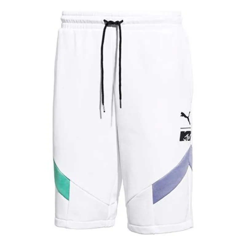 Puma X MTV Colorblock Casual Shorts 'White' 579815-02 sold by KicksCrew