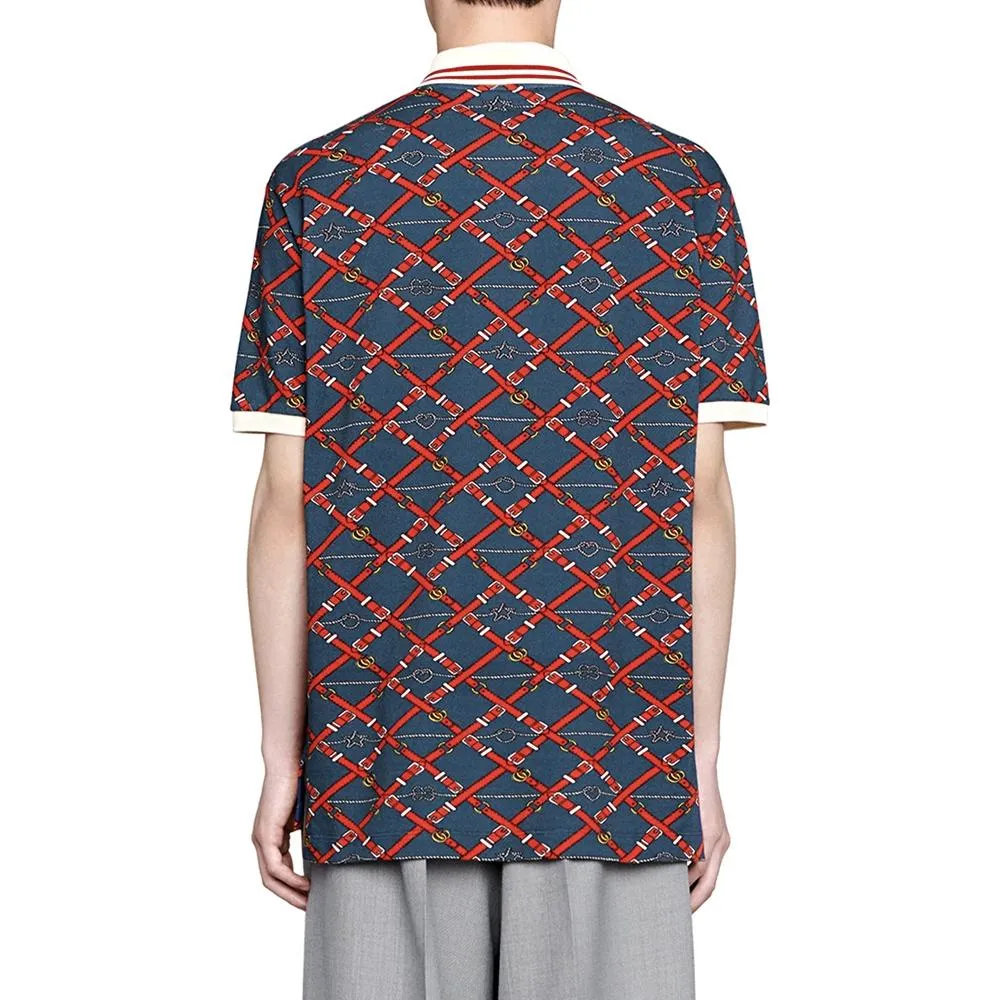 Gucci Belt Check Polo Shirt 'Blue Red' 587461-XJBPI-4062 sold by KicksCrew product image thumbnail 3