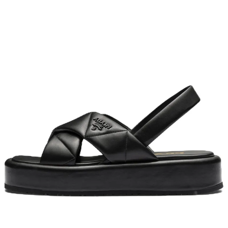 (WMNS) PRADA Quilted Leather Slingback Sandals 'Black' 1XZ749_038_F0002_F_035 sold by KicksCrew