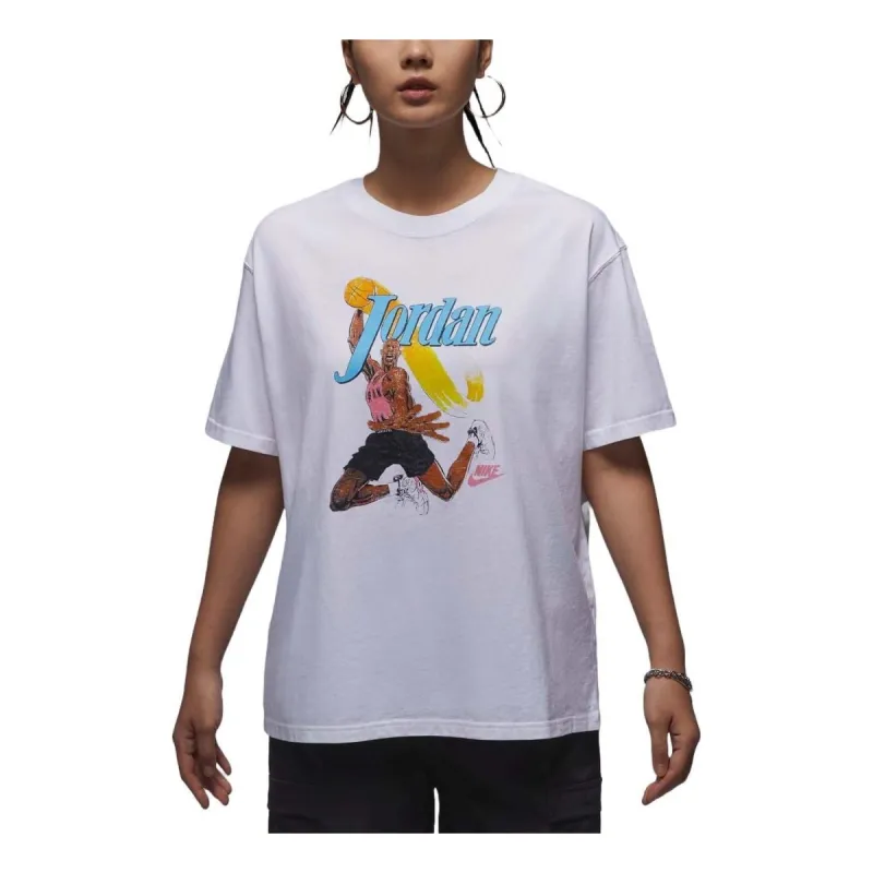 (WMNS) Air Jordan Graphic T-shirt Asia Sizing 'White' FV7123-100 sold by KicksCrew