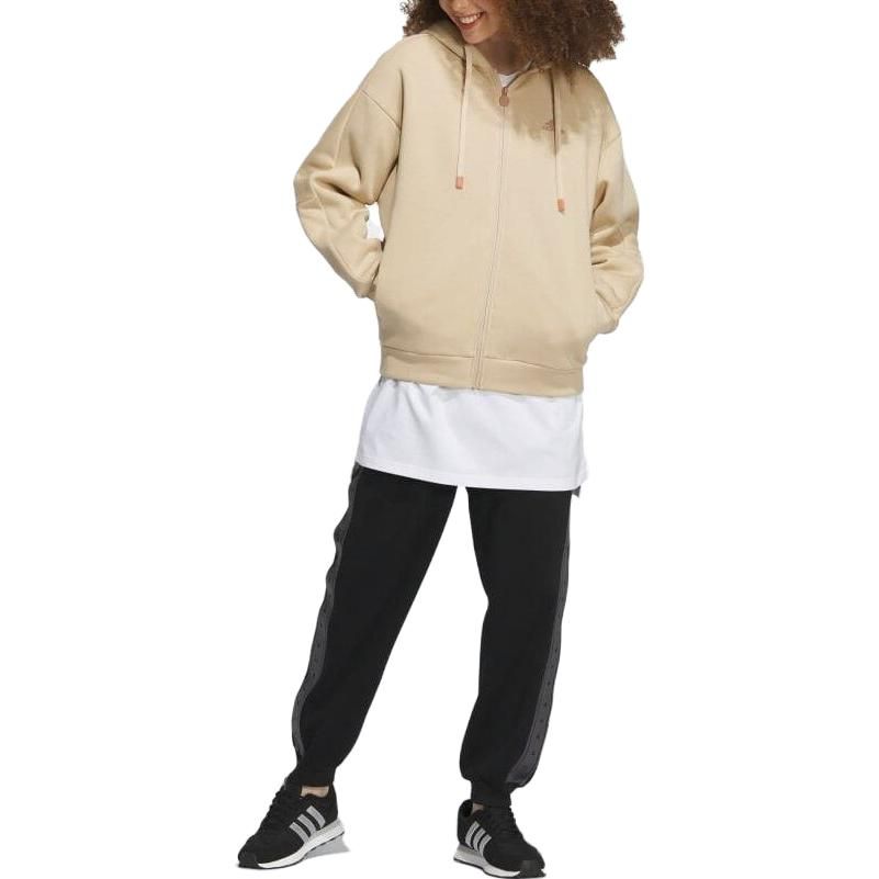 (WMNS) Adidas Word Full Zip Hoodies 'Beige' IK9893 sold by KicksCrew product image thumbnail 3