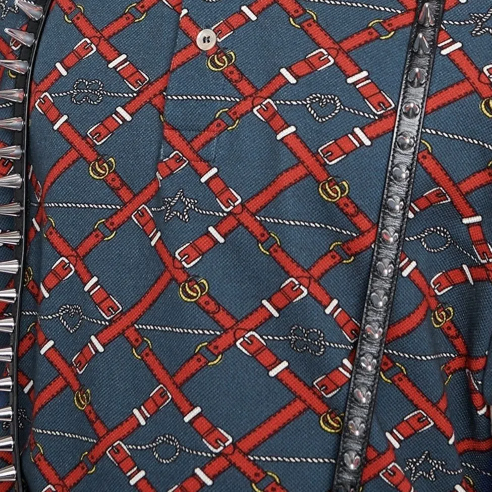 Gucci Belt Check Polo Shirt 'Blue Red' 587461-XJBPI-4062 sold by KicksCrew product image thumbnail 4