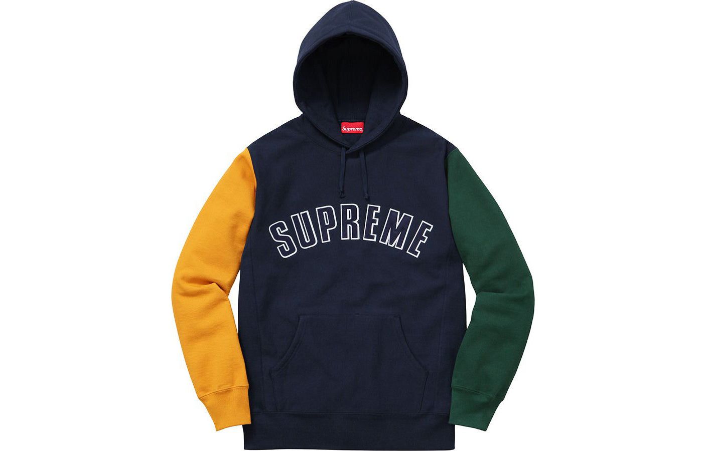 Supreme FW16 Color Blocked Arc Logo Hoodie 'Black' SUP-FW16-001 sold by KicksCrew product image thumbnail 2
