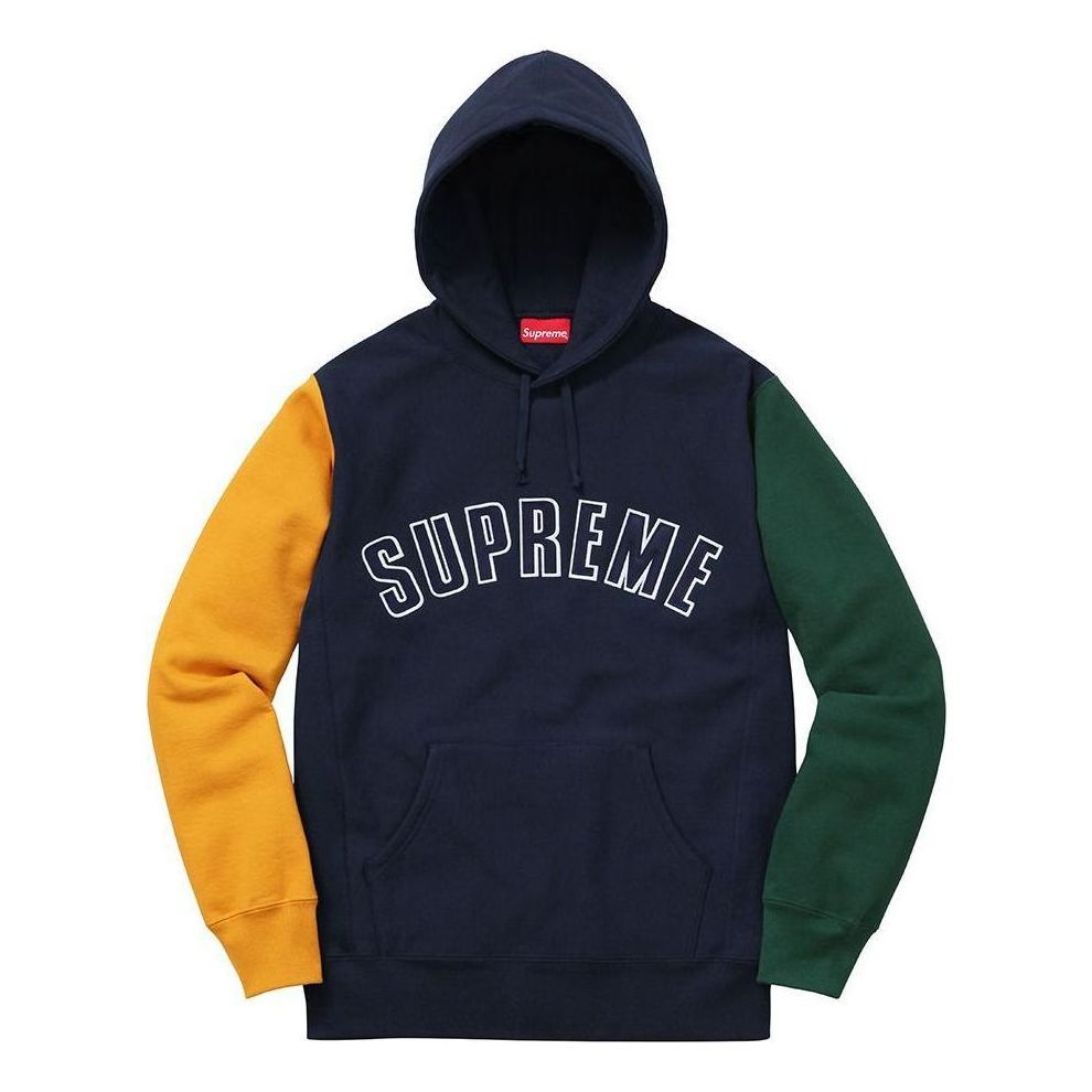 Supreme FW16 Color Blocked Arc Logo Hoodie 'Black' SUP-FW16-001 sold by KicksCrew