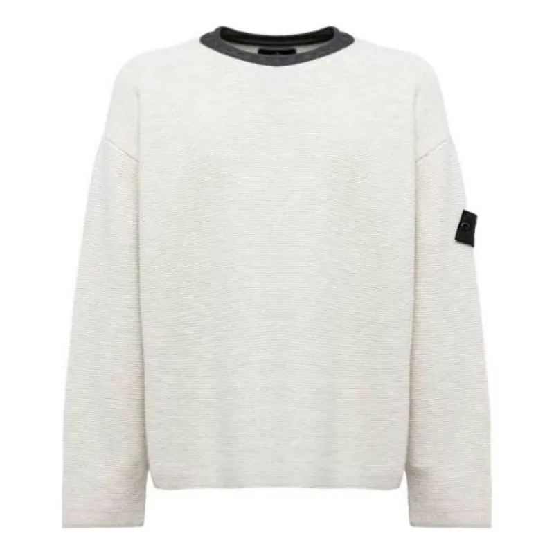 STONE ISLAND Shadow Project Contrast Collar Crew Knit 'Plaster' 77195042U-V2097 sold by KicksCrew
