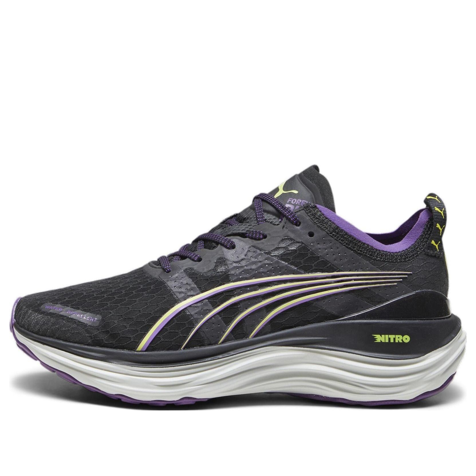 (WMNS) PUMA ForeverRun Nitro WTR 'Black Purple Pop' 378473-01 sold by KicksCrew