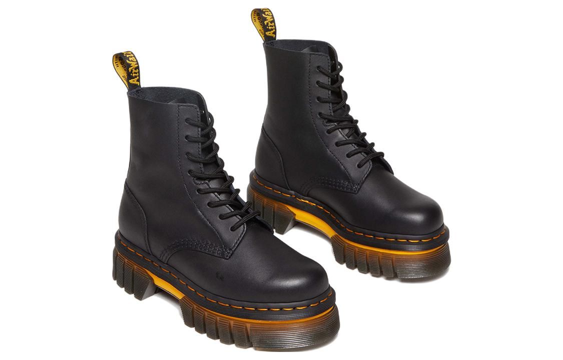 (WMNS) Dr. Martens Audrick Contrast Sole Leather Platform Ankle Boots 'Black' 30671001 sold by KicksCrew product image thumbnail 3