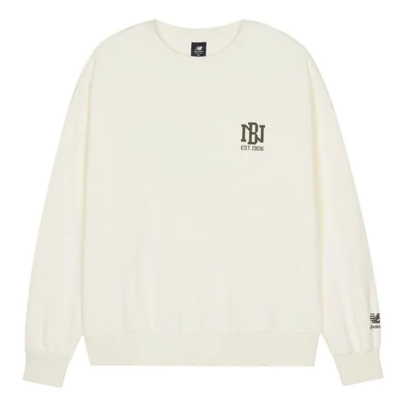 New Balance Logo Print Sweatshirt 'White' AMT23330-CIC made by New Balance