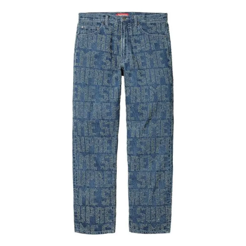 Supreme FW23 Week4 Needle Punch Regular Jean Pants 'Blue' SUP-FW23-079 sold by KicksCrew