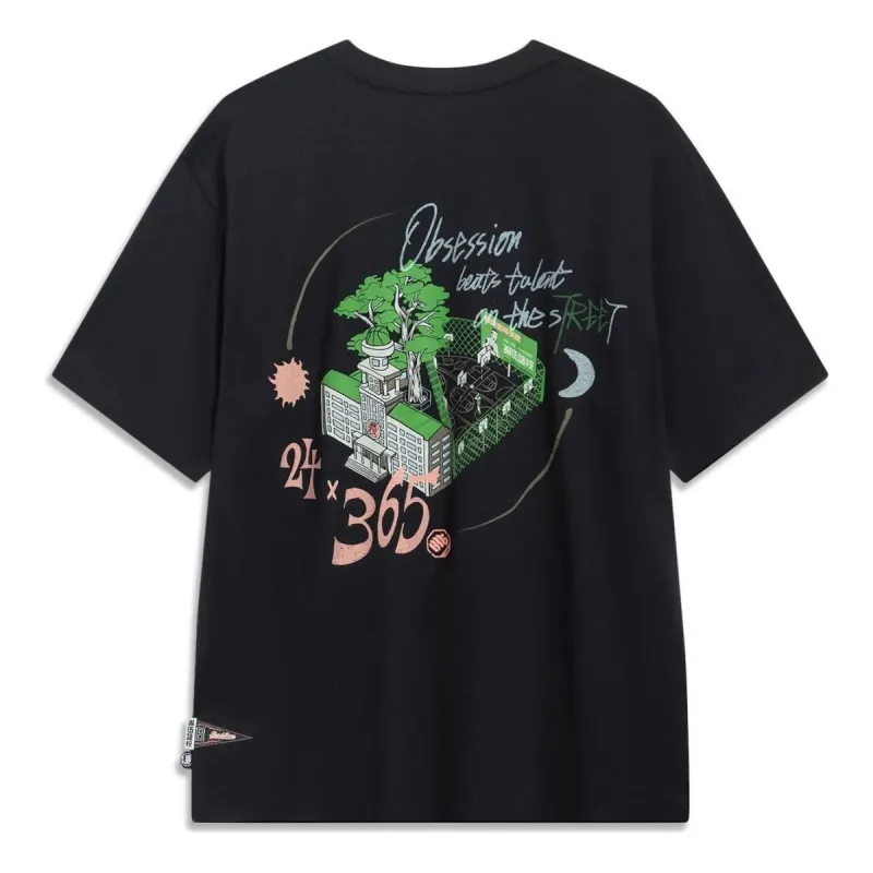 Li-Ning BadFive Graphic T-shirt 'Black' AHST511-2 sold by KicksCrew