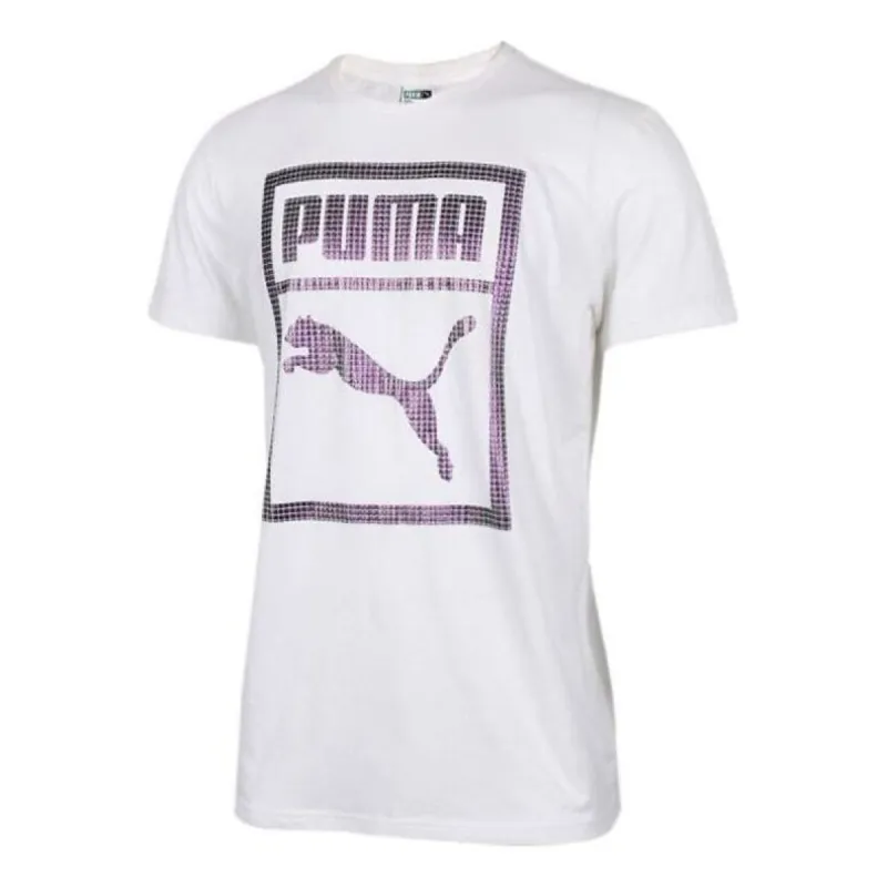 Puma Logo Graphic T-Shirt 'White' 573927-02 sold by KicksCrew