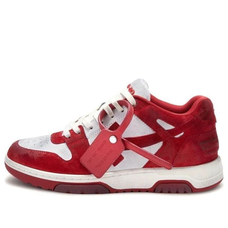 Off-White Out Of Office Vintage Suede 'Red White' OMIA189F22LEA0120125 sold by KicksCrew