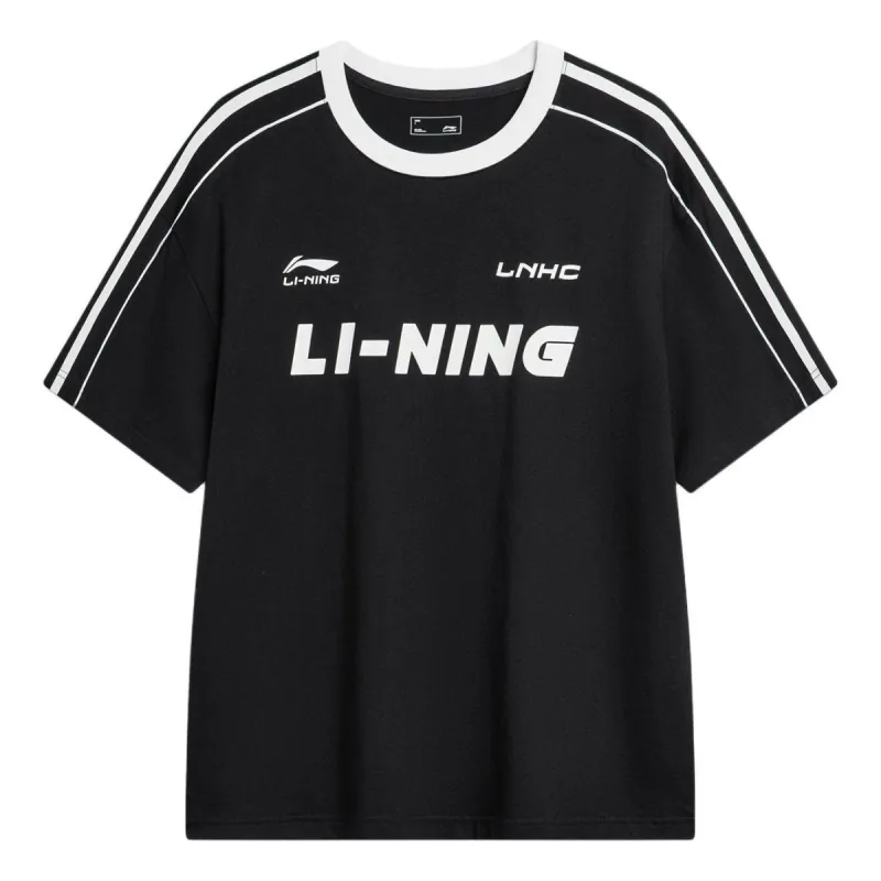 Li-Ning Graphic Soccer T-shirt 'Black White' AHSU657-2 sold by KicksCrew