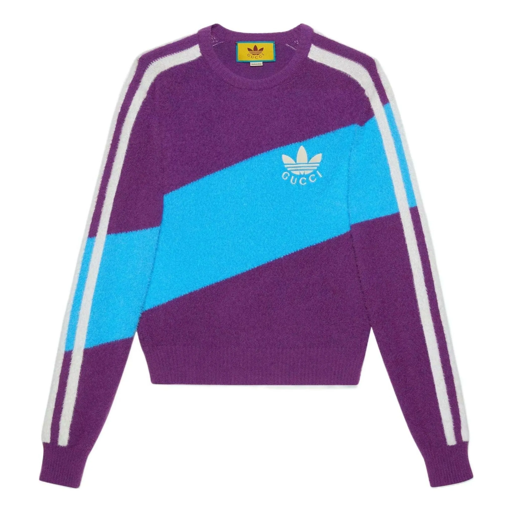 Gucci x adidas Wool Sweater 'Purple Light Blue' 723092-XKCTZ-5998 sold by KicksCrew