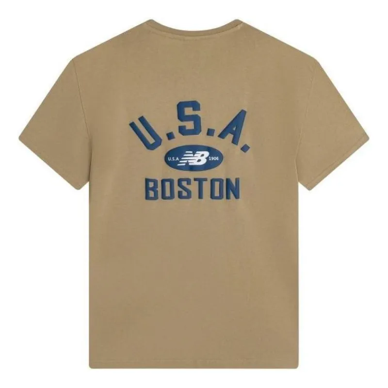 New Balance Boston Tee 'Tan Blue' AMT22391-INC sold by KicksCrew