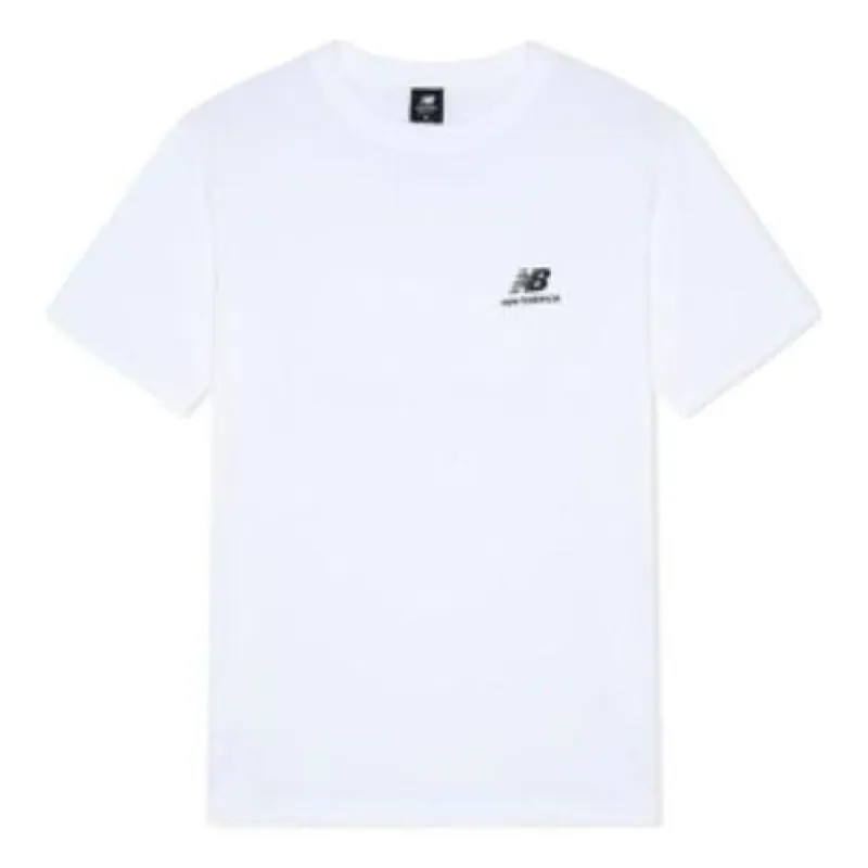 New Balance Logo Sport Tee 'White Black' AMT22389-WT sold by KicksCrew