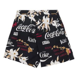 KITH x Coca-Cola Surf Board Print Hardaway Shorts 'Black Floral' KH-008 sold by KicksCrew