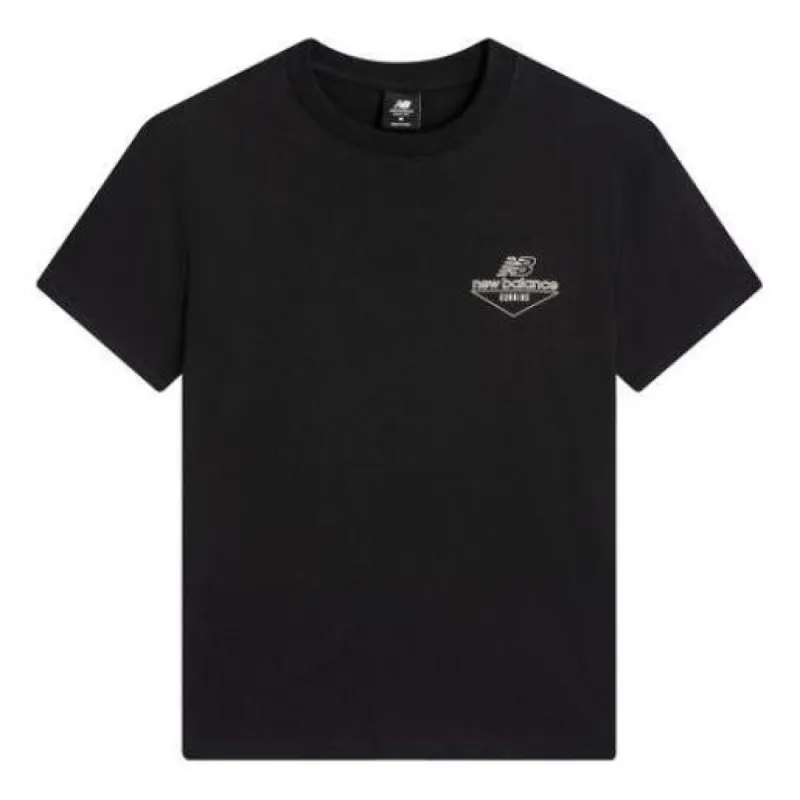 New Balance Casual Logo T-Shirt 'Black White' AMT22396-BK sold by KicksCrew