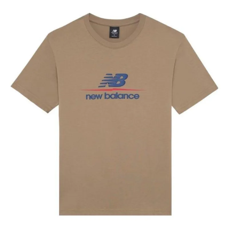 New Balance Logo Print Tee 'Brown Blue' AMT22393-INC sold by KicksCrew