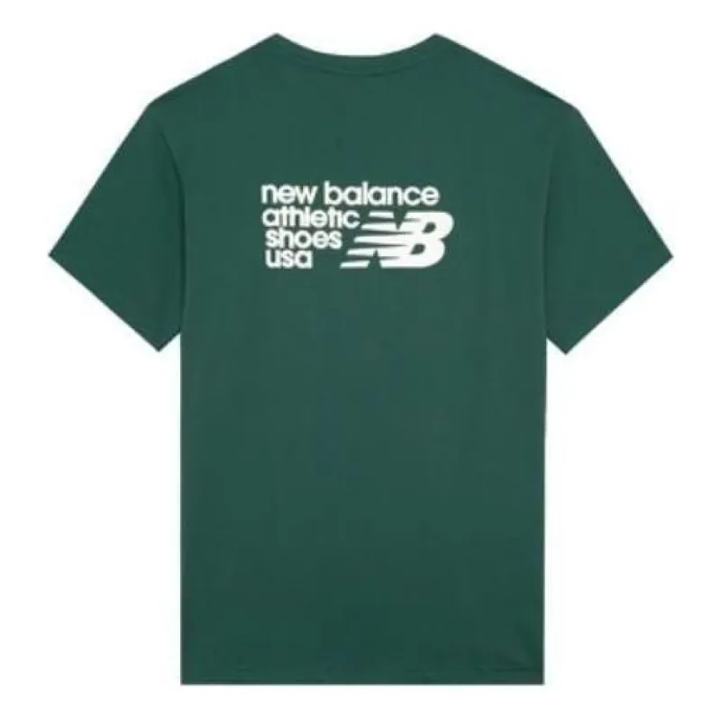 New Balance Casual Logo Tee 'Green White' AMT22395-NWG made by New Balance