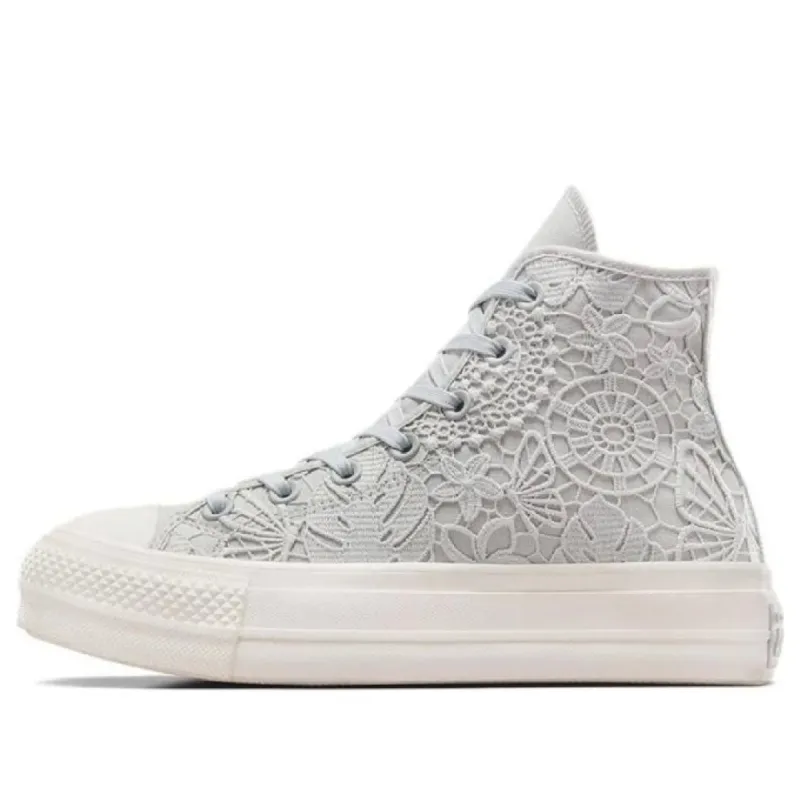 (WMNS) Converse Chuck Taylor All Star Lift Platform Crochet 'Grey White' A07538C sold by KicksCrew