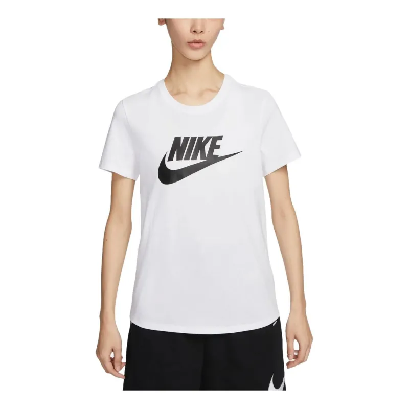 (WMNS) Nike Sportswear Essentials Logo T-shirt Asia Sizing 'White Black' DX7907-100 sold by KicksCrew