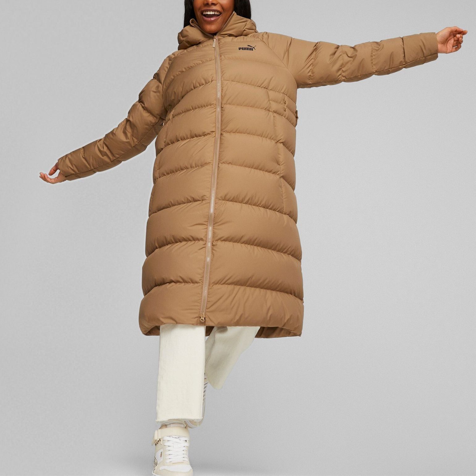 (WMNS) Puma Long Hooded Down Coat 'Beige' 678331-85 sold by KicksCrew product image thumbnail 2