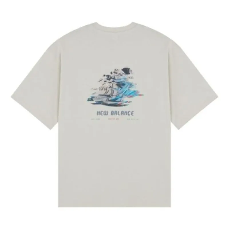 New Balance Graphic Print Tee 'Grey Blue' AMT22387-CFO sold by KicksCrew