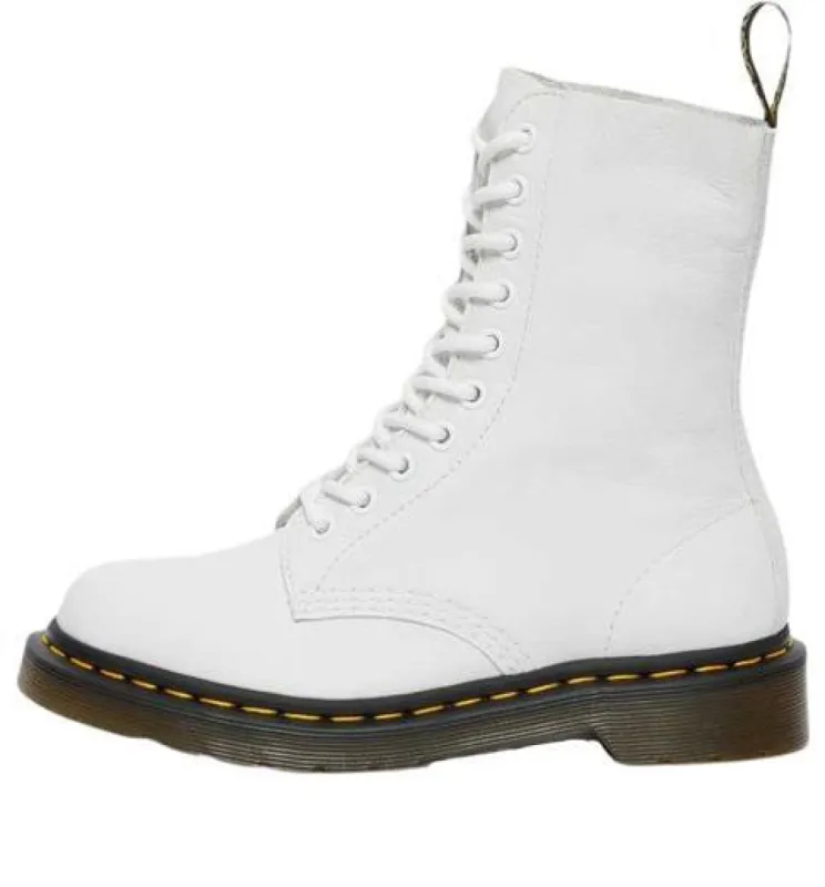 (WMNS) Dr. Martens 1490 Virginia Leather High Boots 'White' 27261113 sold by KicksCrew