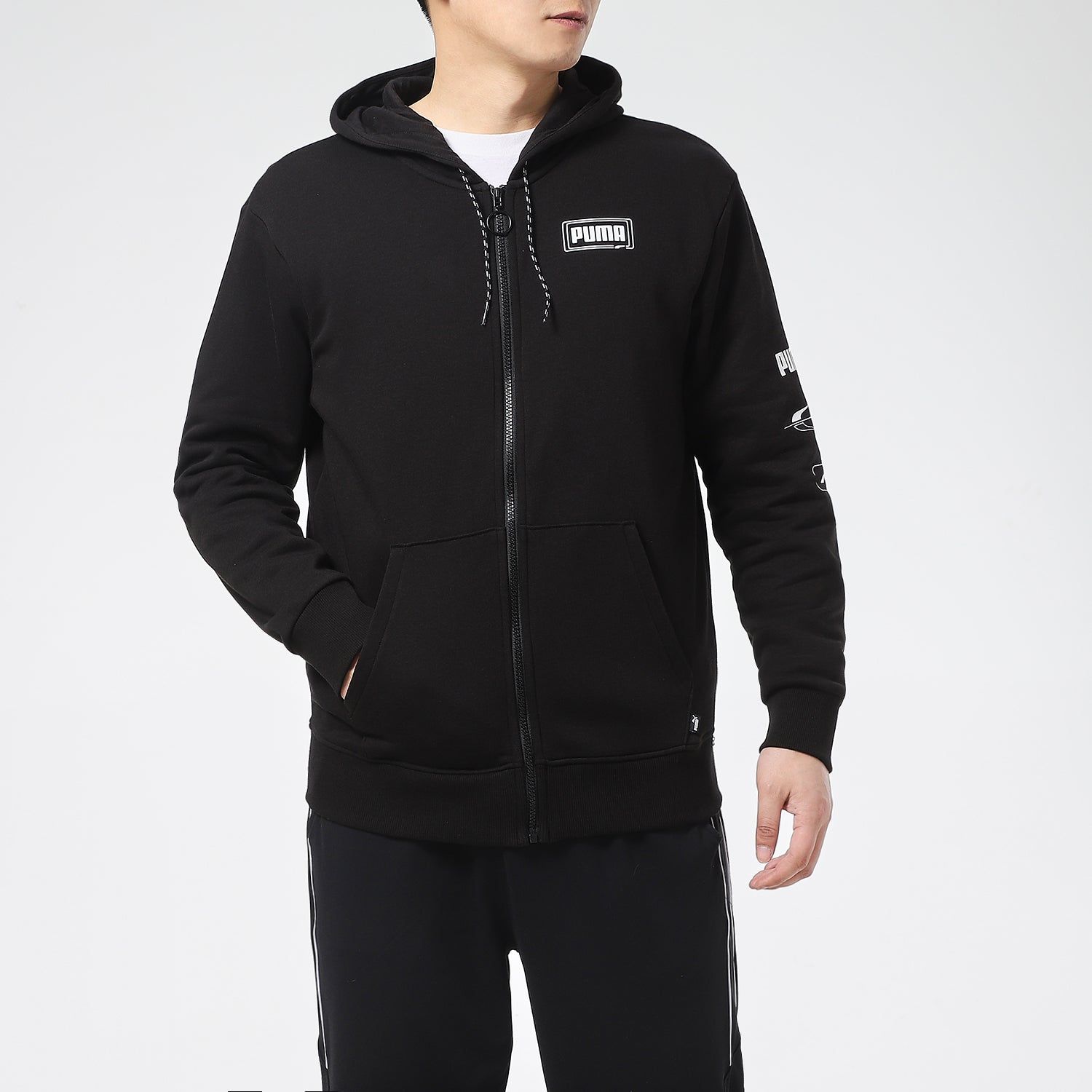 Puma Rebel Hoody Jacket 'Black White' 588848-01 sold by KicksCrew product image thumbnail 3