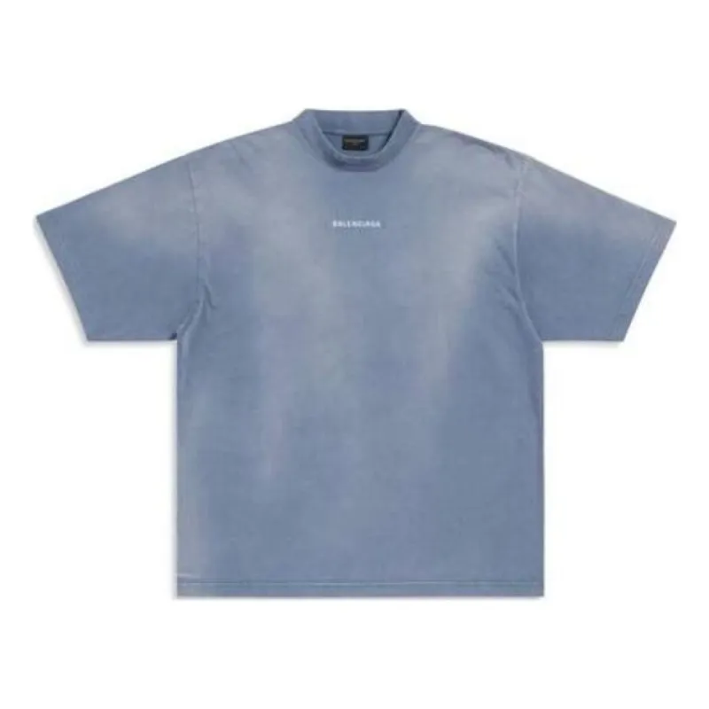 Balenciaga Back T-shirt Medium Fit 'Blue White' 764235TPVK14313 sold by KicksCrew