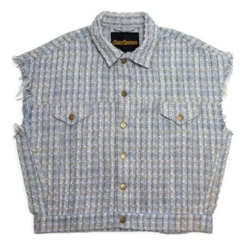 Drew House Boucle Sleeveless Trucker Jacket 'Light Blue' DR-FW22-002 sold by KicksCrew