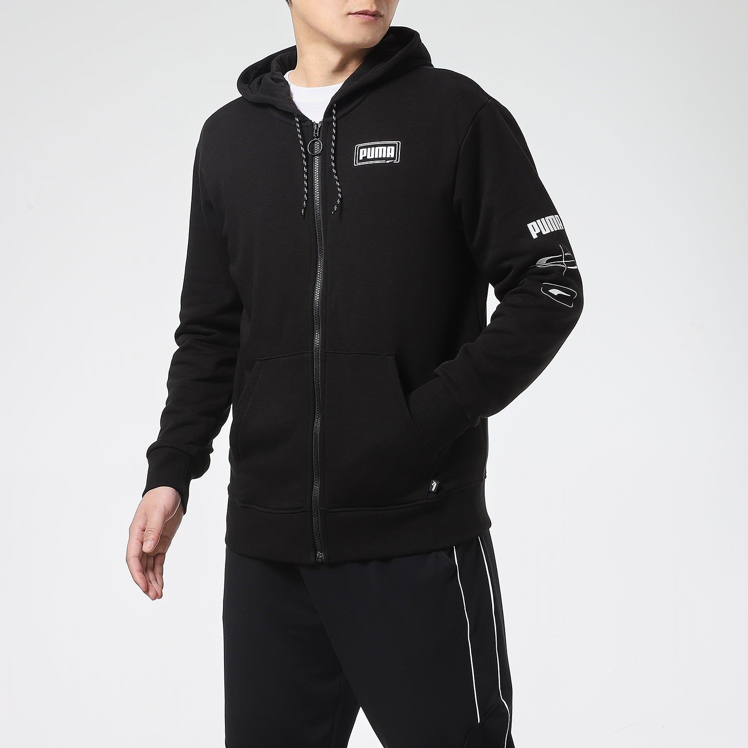 Puma Rebel Hoody Jacket 'Black White' 588848-01 sold by KicksCrew product image thumbnail 5