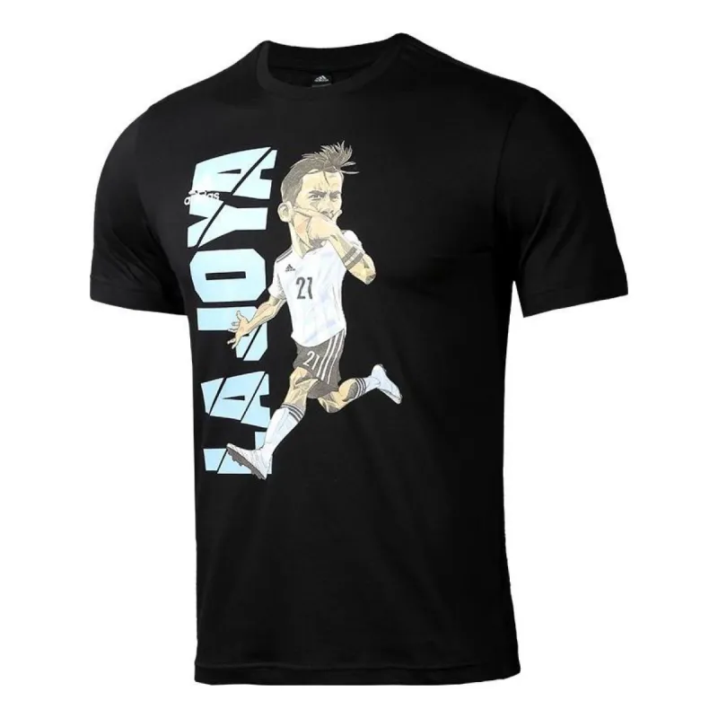 adidas Soccer La Joya Icon T-Shirt 'Black White Blue' GL1984 sold by KicksCrew